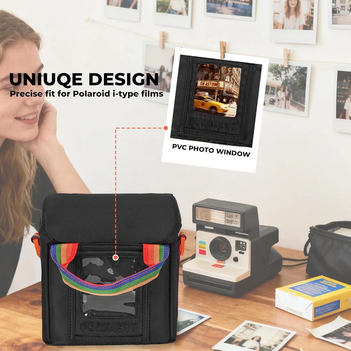 Sling Camera Bag With Photo Window For Polaroid Instant Cameras