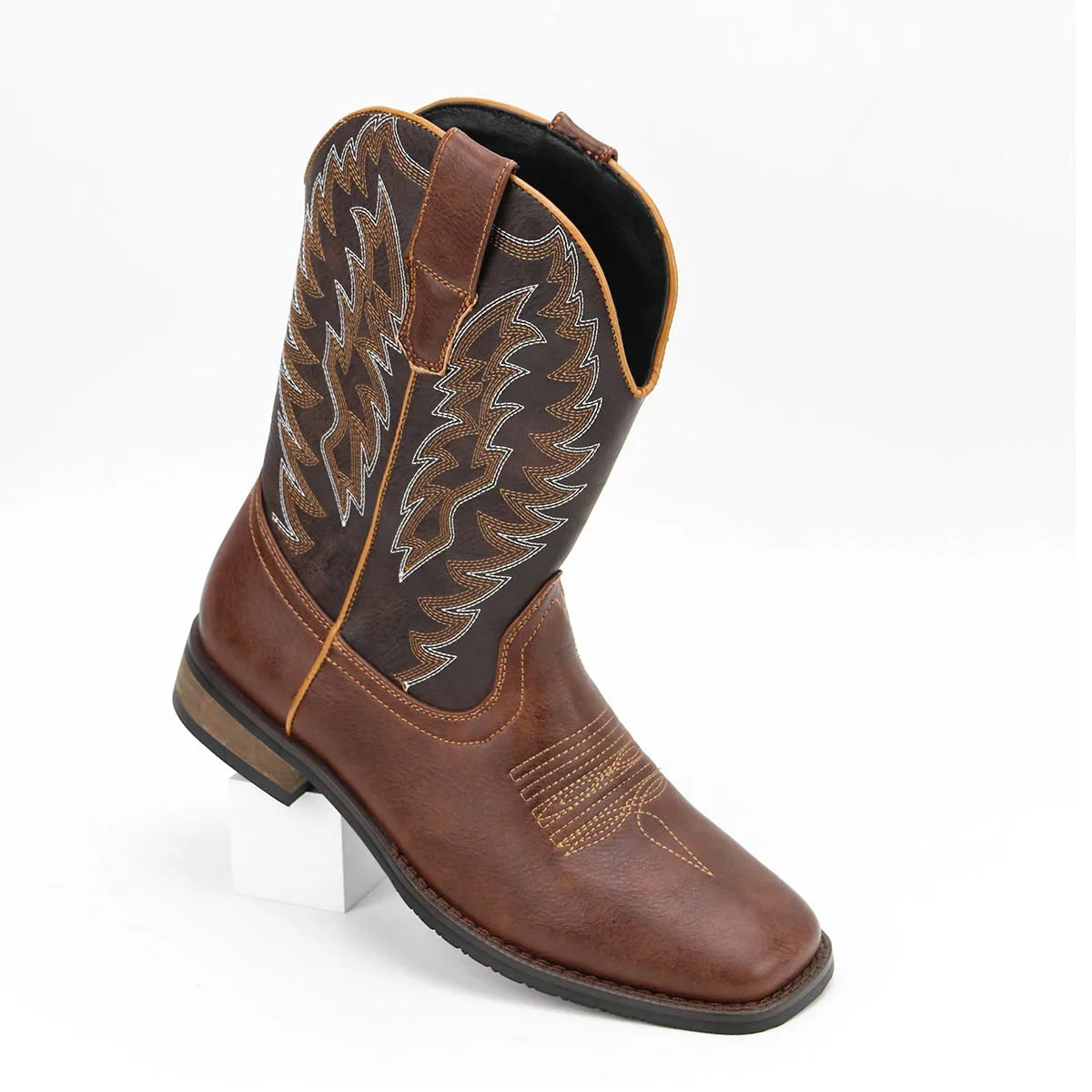 Men's Desert Cowboy Boots Square Toe Embroidered Phoenix Western