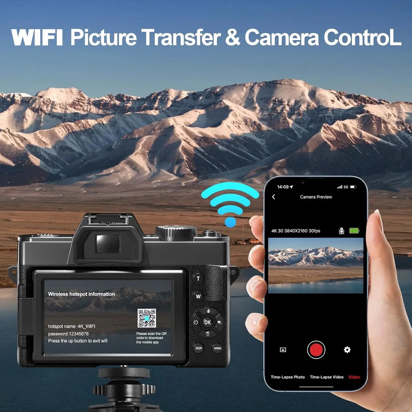 NBD 4K Digital Camera With 48MP And Flip Screen