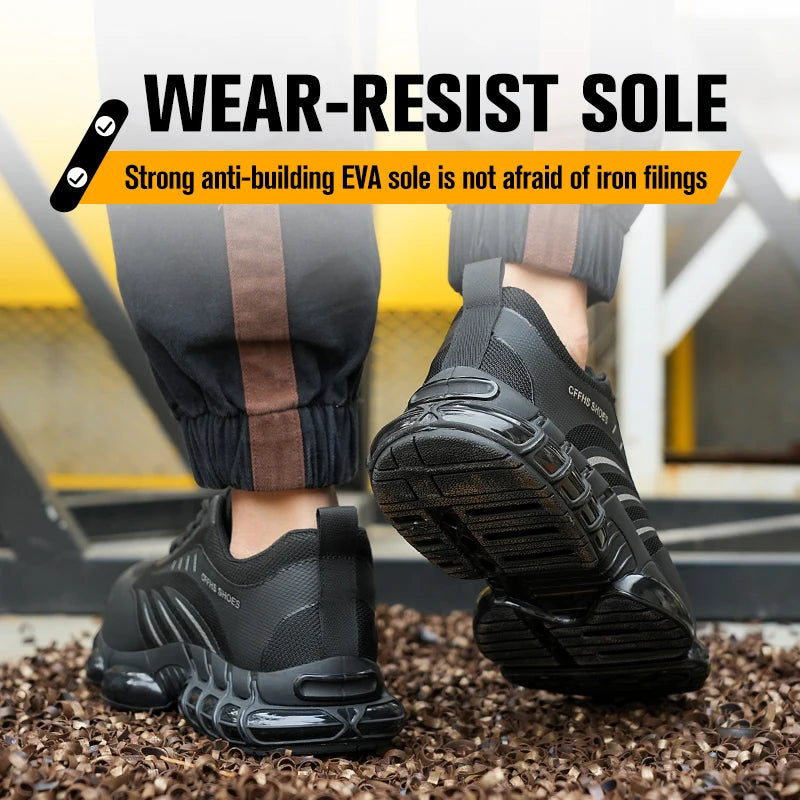 Breathable Lightweight Safety Shoes For Men Anti Puncture Anti Smash