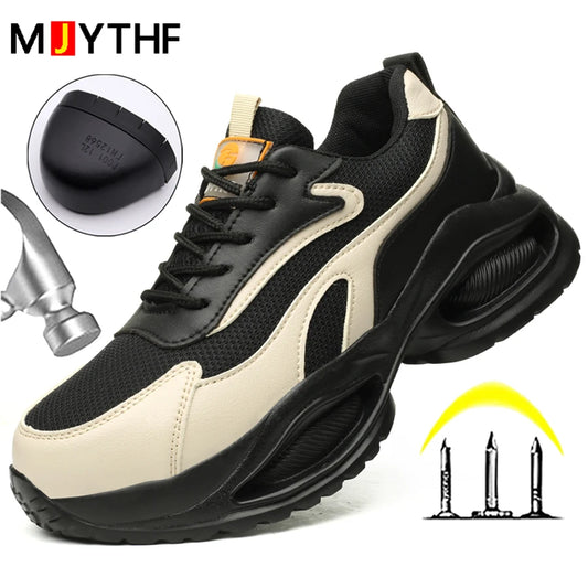 Women Safety Shoes Steel Toe Platform Sneakers Anti Puncture Work
