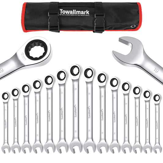 HiMISS Metric Ratcheting Wrench Set Chrome Vanadium Steel
