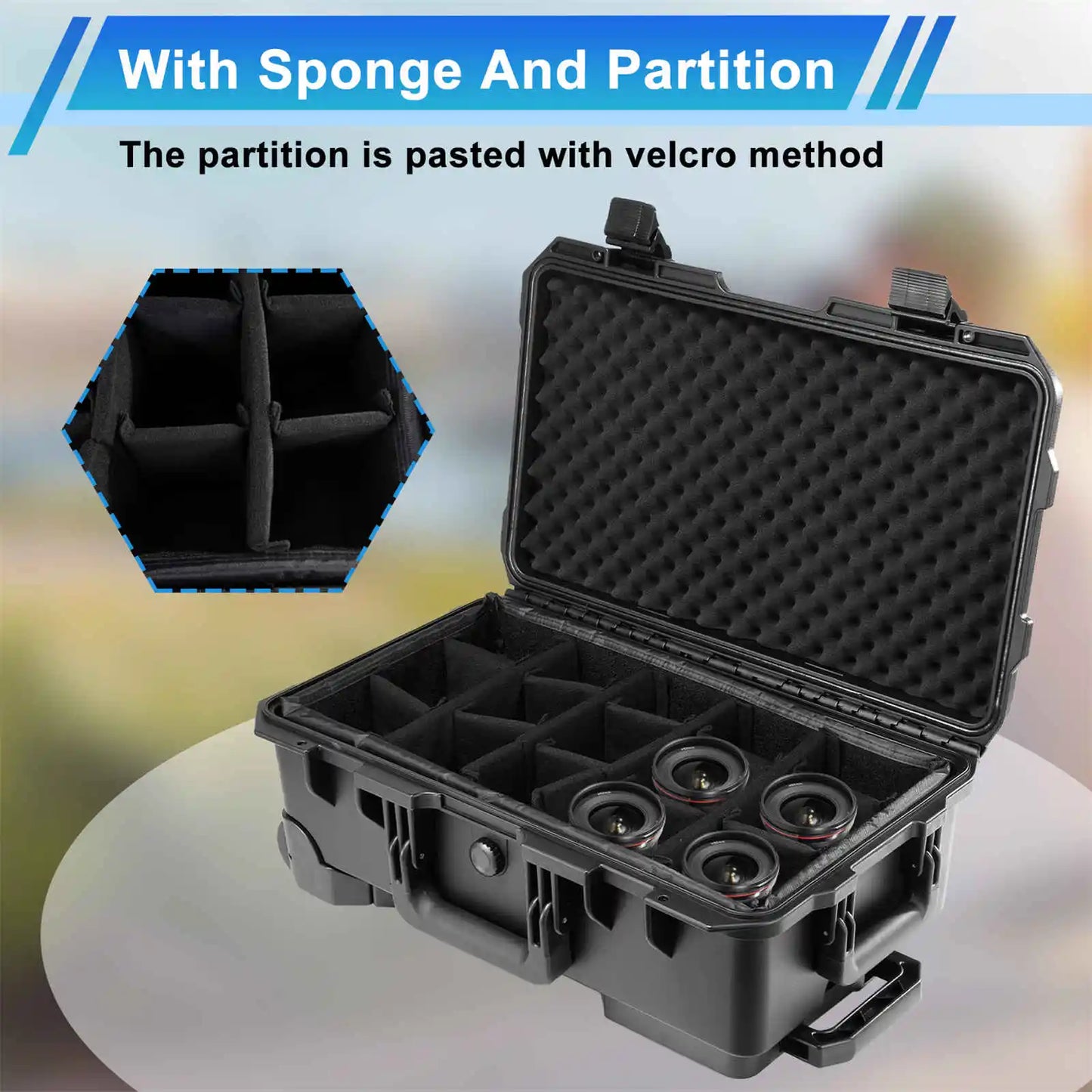Rolling Camera Case Portable Trolley Hard Shell For Drone Lenses