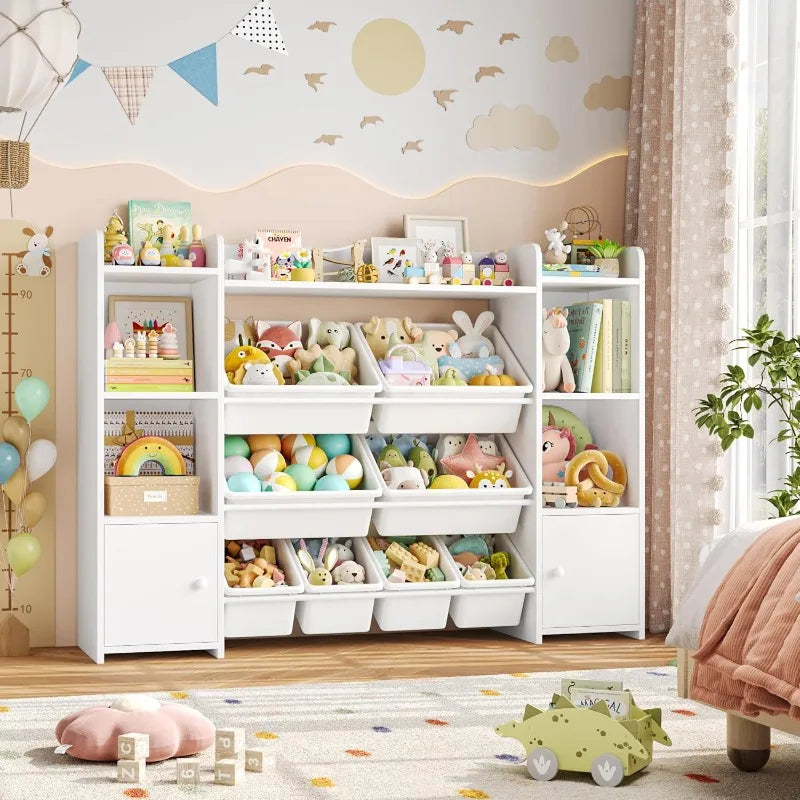Toy Storage Organizer With 8 Bins And Shelves For Kids