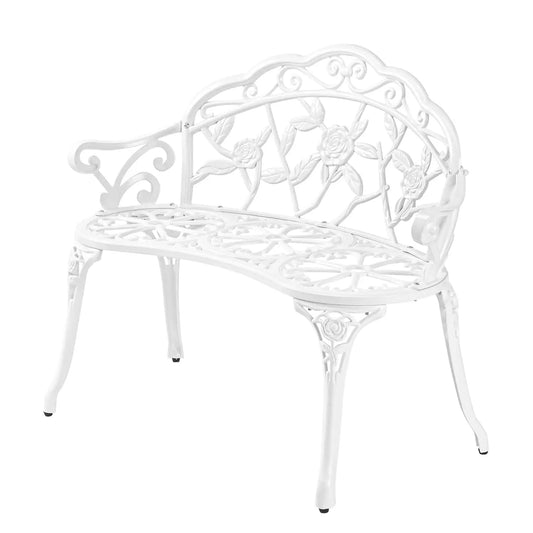 Antique Cast Iron Rose Garden Bench With Aluminum Frame
