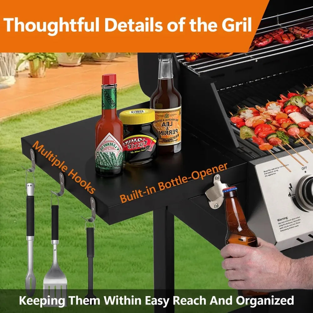 Propane Gas Grill And Griddle Combo 5-Burner Dual Zone