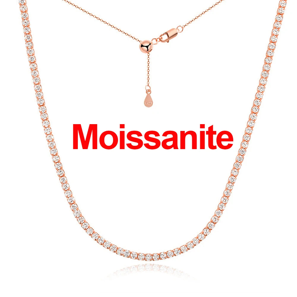 ROBUKF Moissanite Tennis Necklace for Women