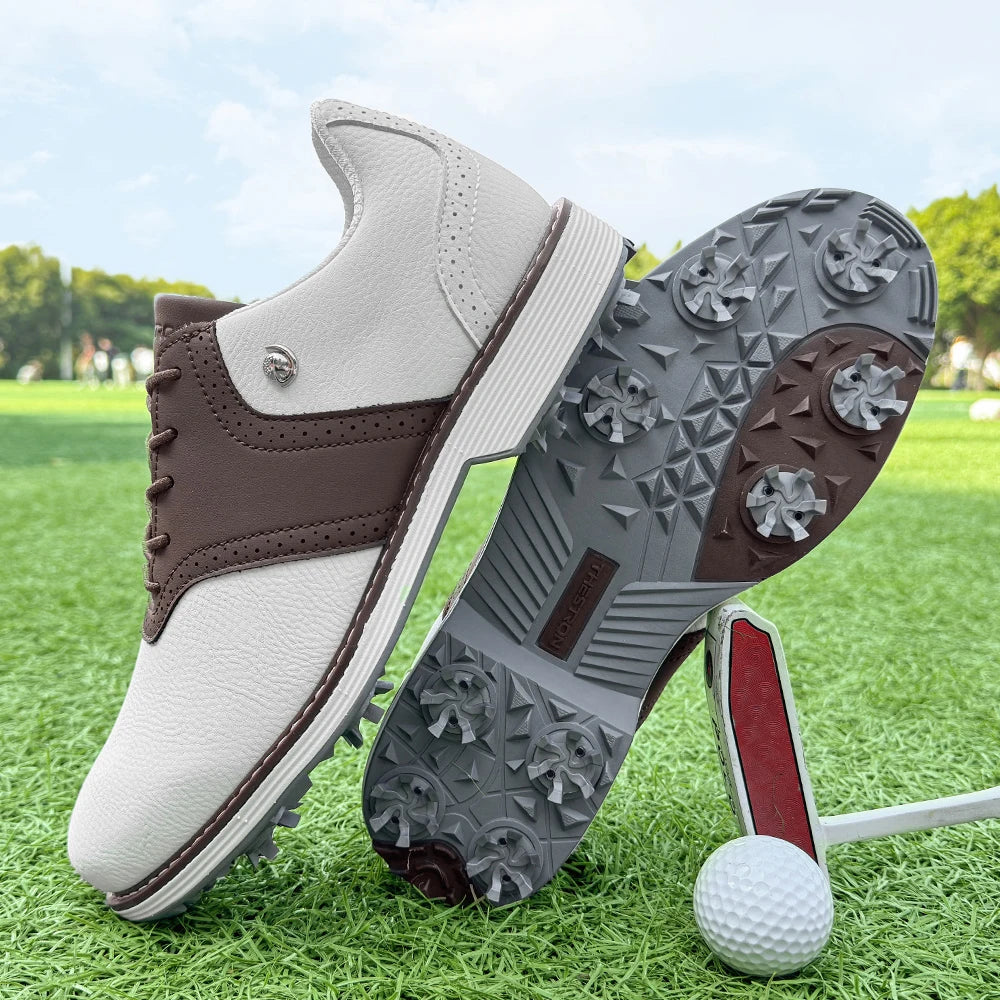 Lenox Golf Shoes Men Spiked Lace-Up for Golfers Walking