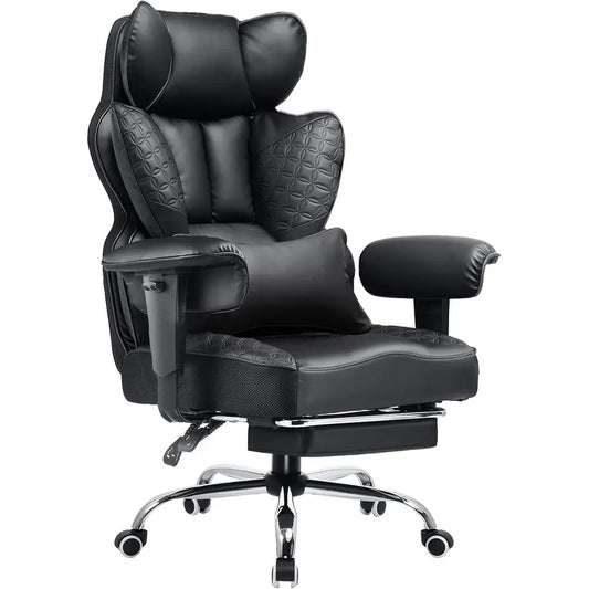 Heavy Duty Ergonomic Office Chair With Deluxe Leather Reclining