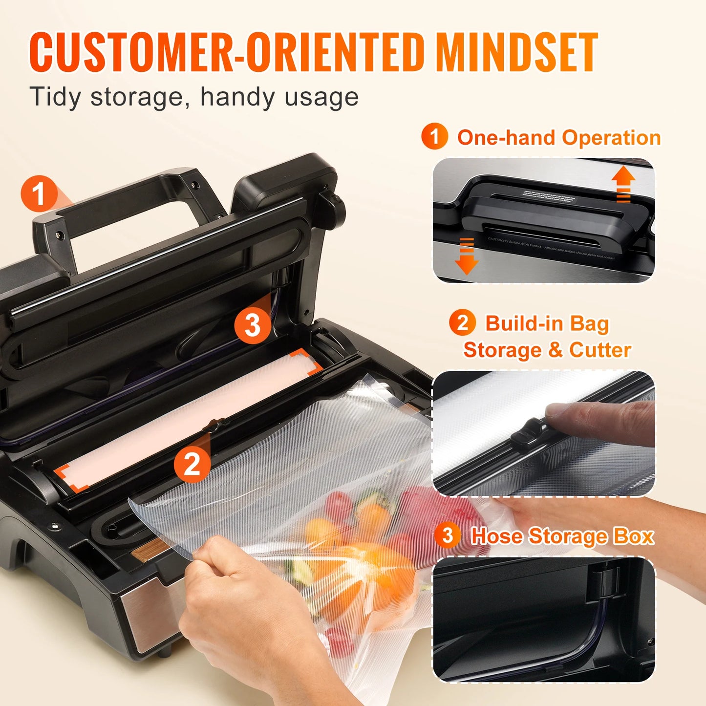 Succebuy Vacuum Sealer Machine 90Kpa 130W Kitchen Food Saver