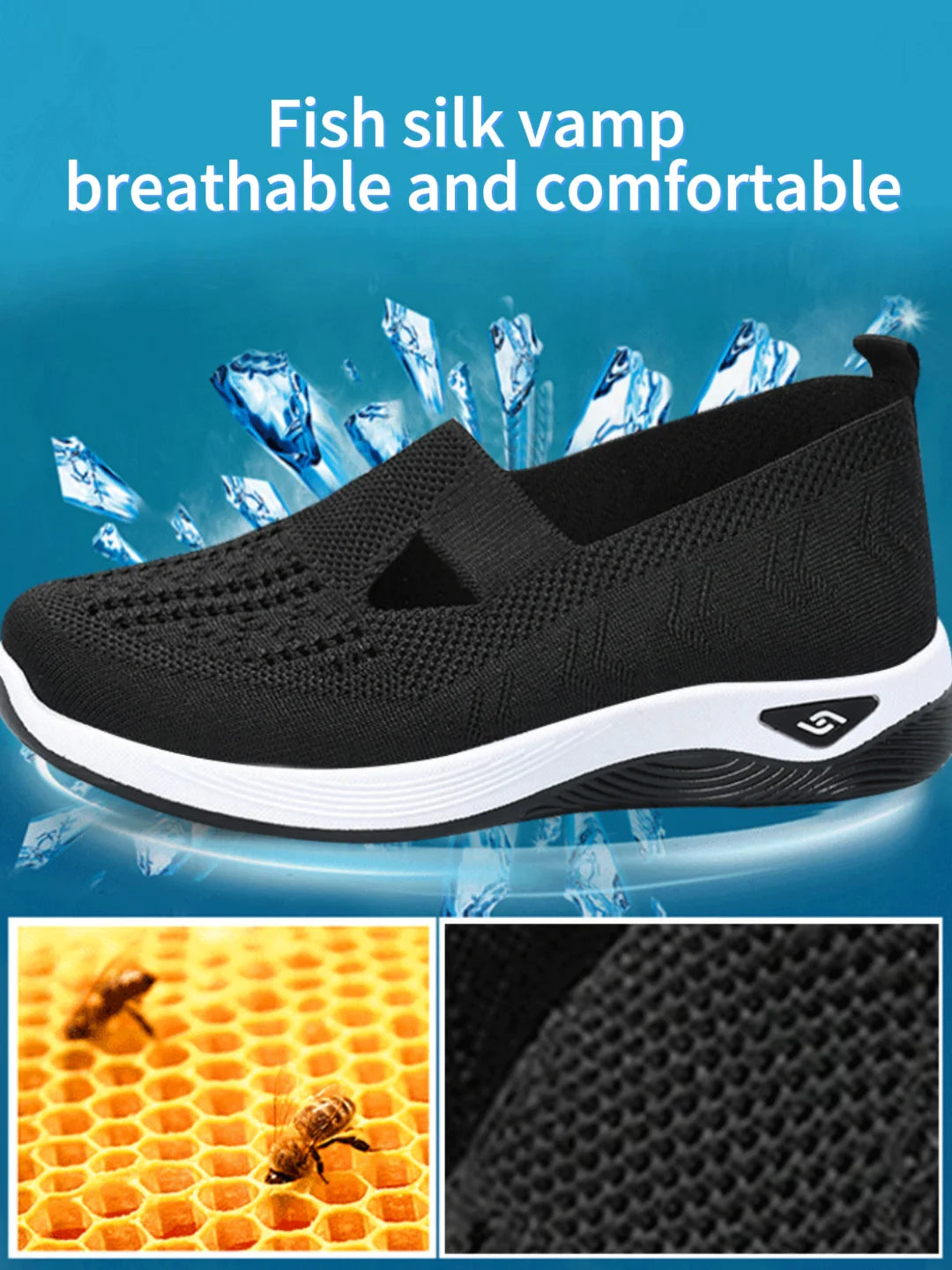 NONE Womens Breathable Low Top Knit Sneakers Casual Shoes