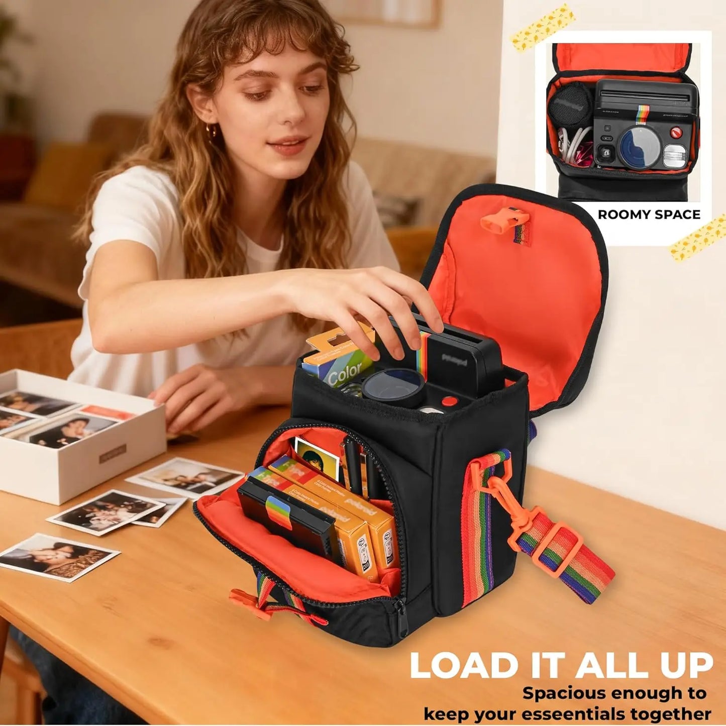 Sling Camera Bag With Photo Window For Polaroid Instant Cameras