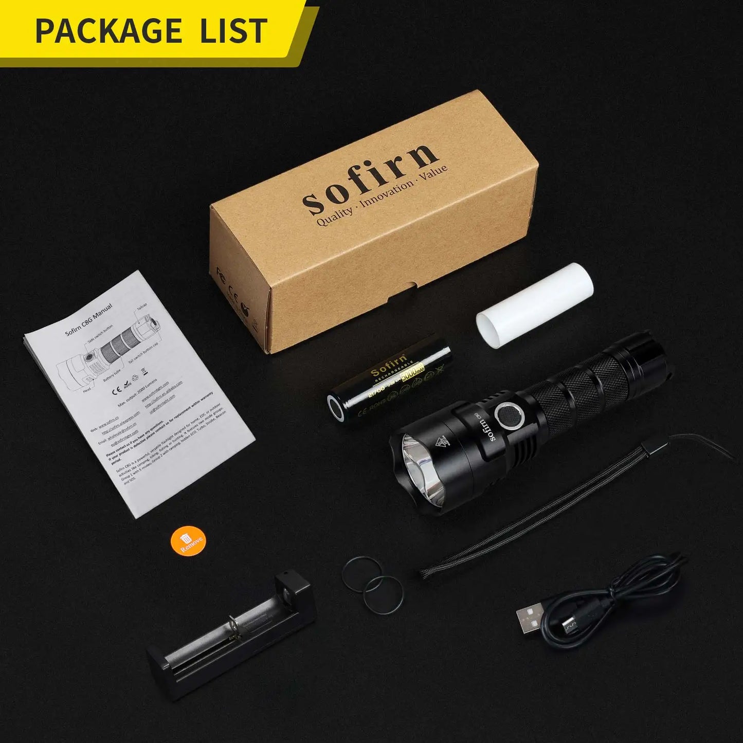 Sofirn C8G Powerful LED Flashlight 21700 SST40 Battery