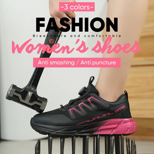 Women Puncture Resistant Breathable Safety Shoes For Work