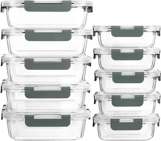 Glass Meal Prep Containers With Lids Airtight For Microwave