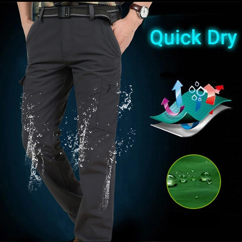 Men's Summer Tactical Cargo Pants Lightweight Waterproof Outdoor Hiking
