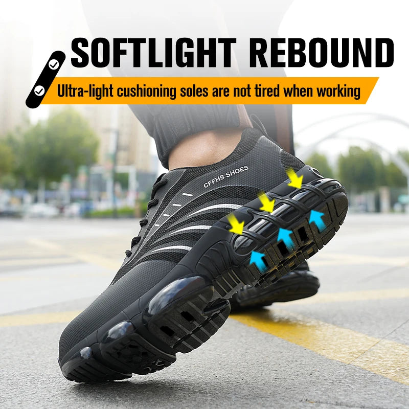 Breathable Lightweight Anti Smash Safety Shoes For Men Anti Puncture