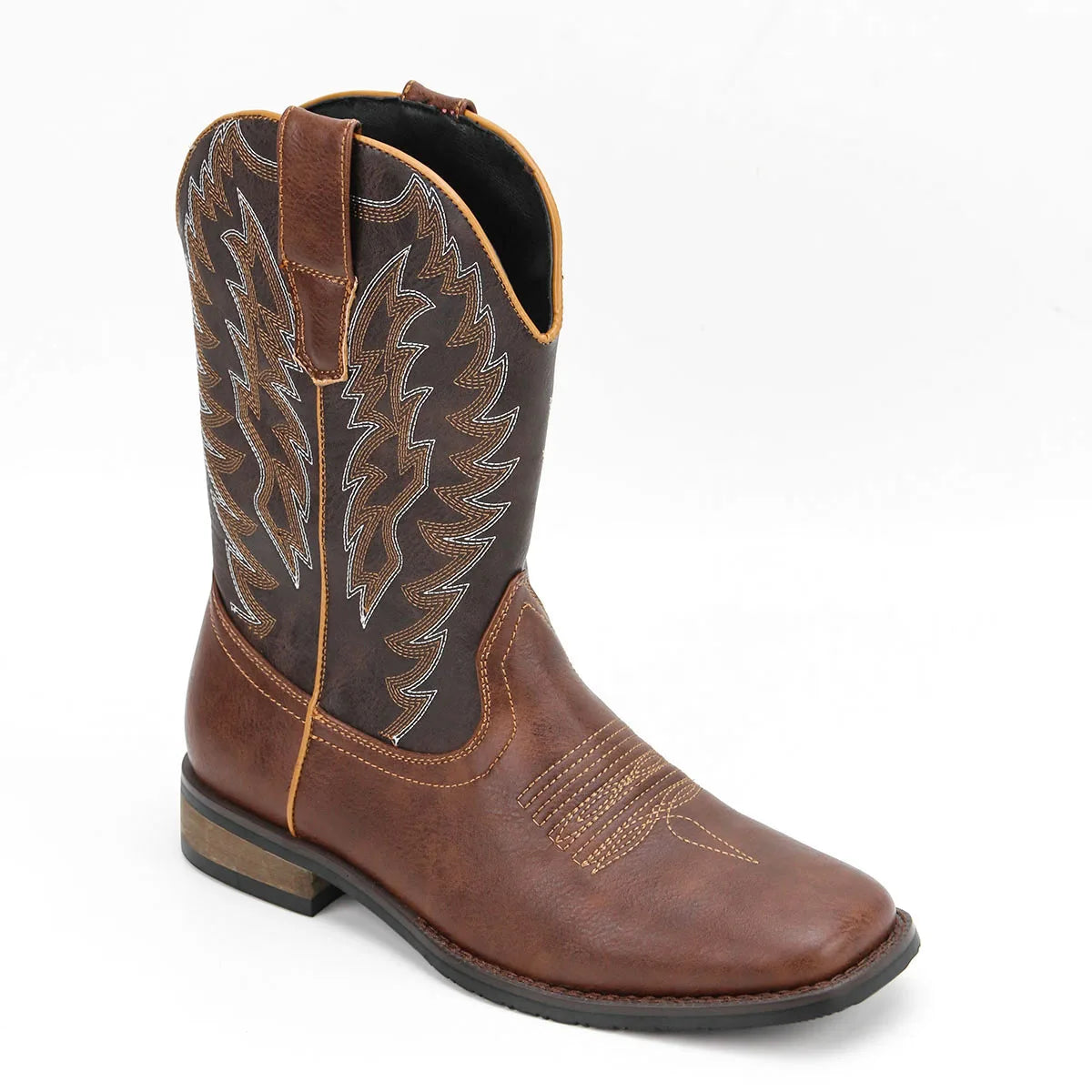 Men's Desert Cowboy Boots Square Toe Embroidered Phoenix Western