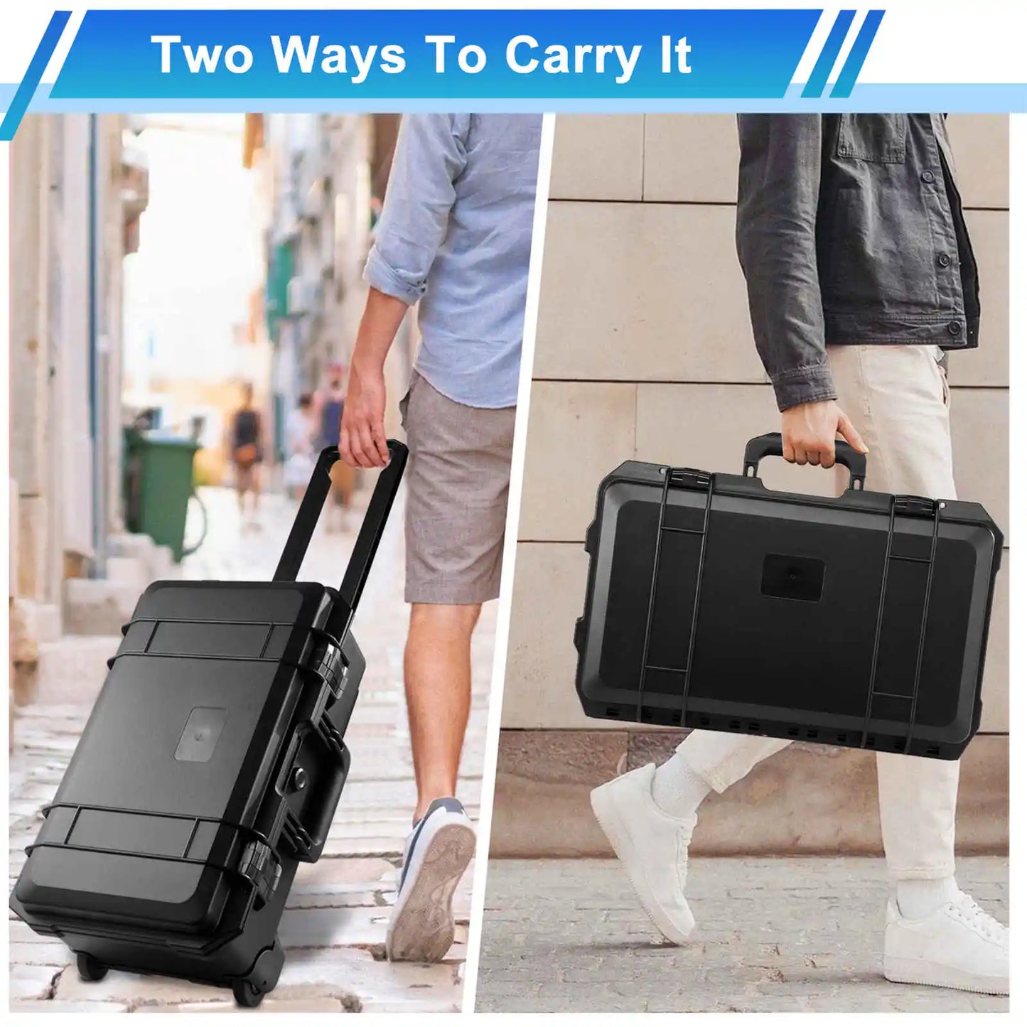 Rolling Camera Case Portable Trolley Hard Shell For Drone Lenses