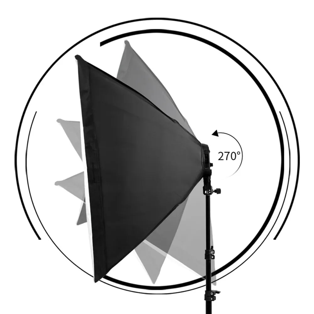 SH Softbox Photography Lighting Kit With E27 Bulb Bowens Tripod