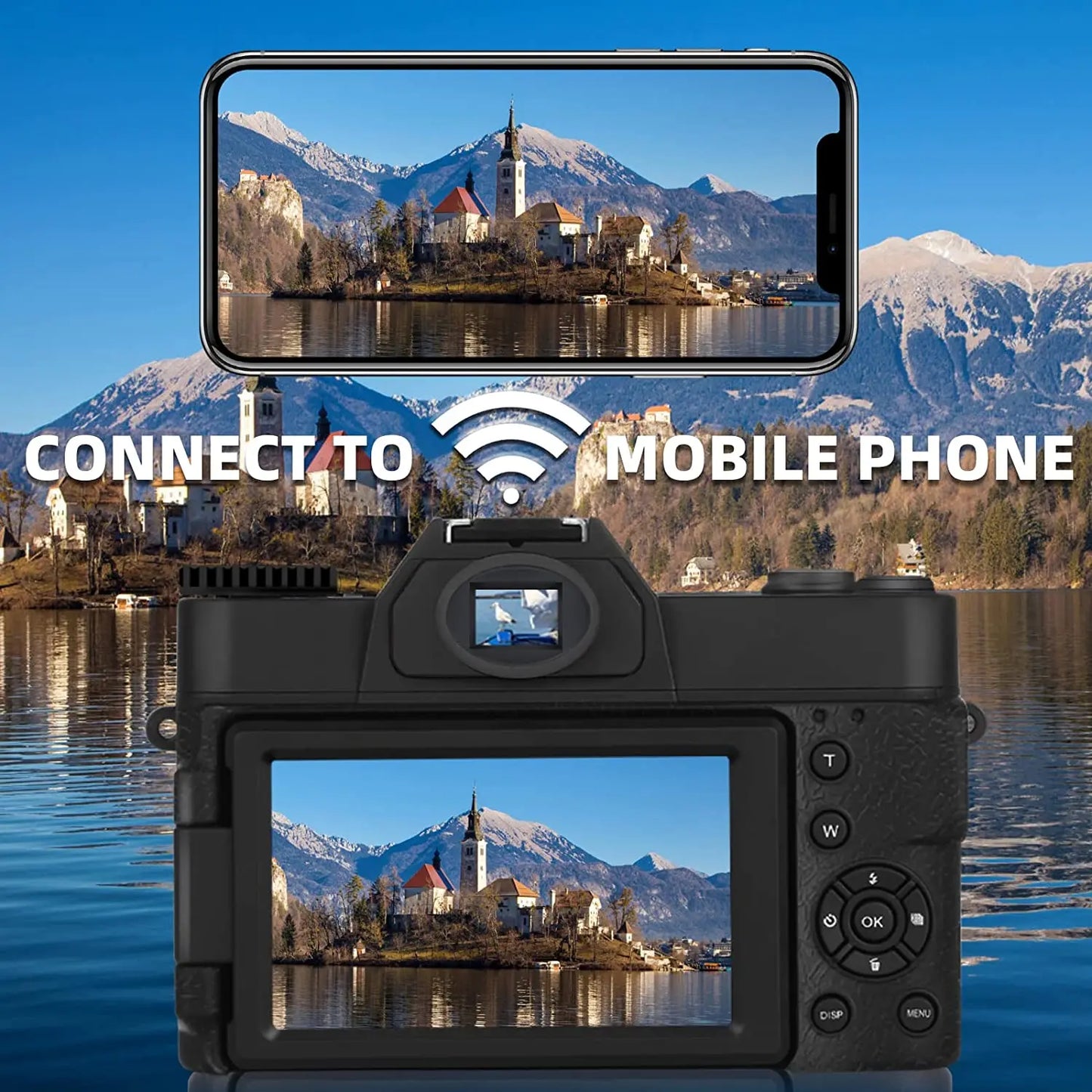 NBD 4K Digital Camera Camcorder With Flip Screen Autofocus 48MP