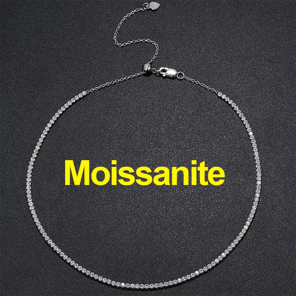 ROBUKF Moissanite Tennis Necklace for Women